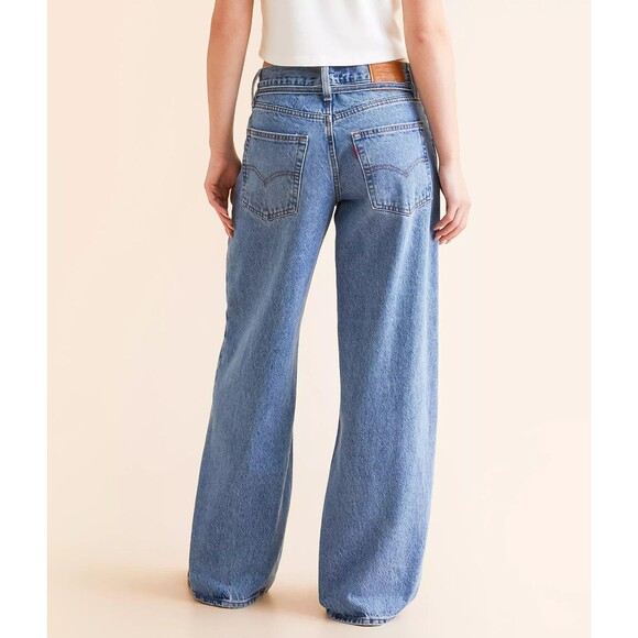 Levis Premium Womens XL Straight Denim Jeans Blue Mid Rise Baggy Loose Wide New - Picture 6 of 16